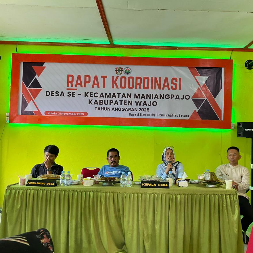RAPAT KOORDINASI DESA SE-KECAMATAN MANIANGPAJO KABUPATEN WAJO